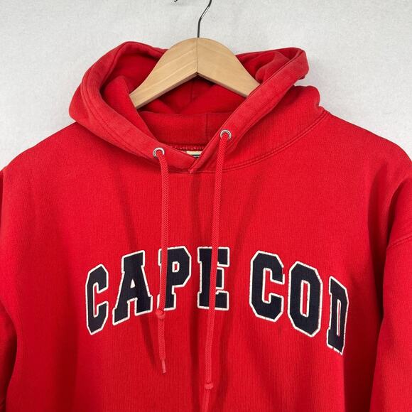 CAPE COD Hoodie Adult M Mass Nantucket Chatham Fleece Sweatshirt Pullover Red - Picture 3 of 15